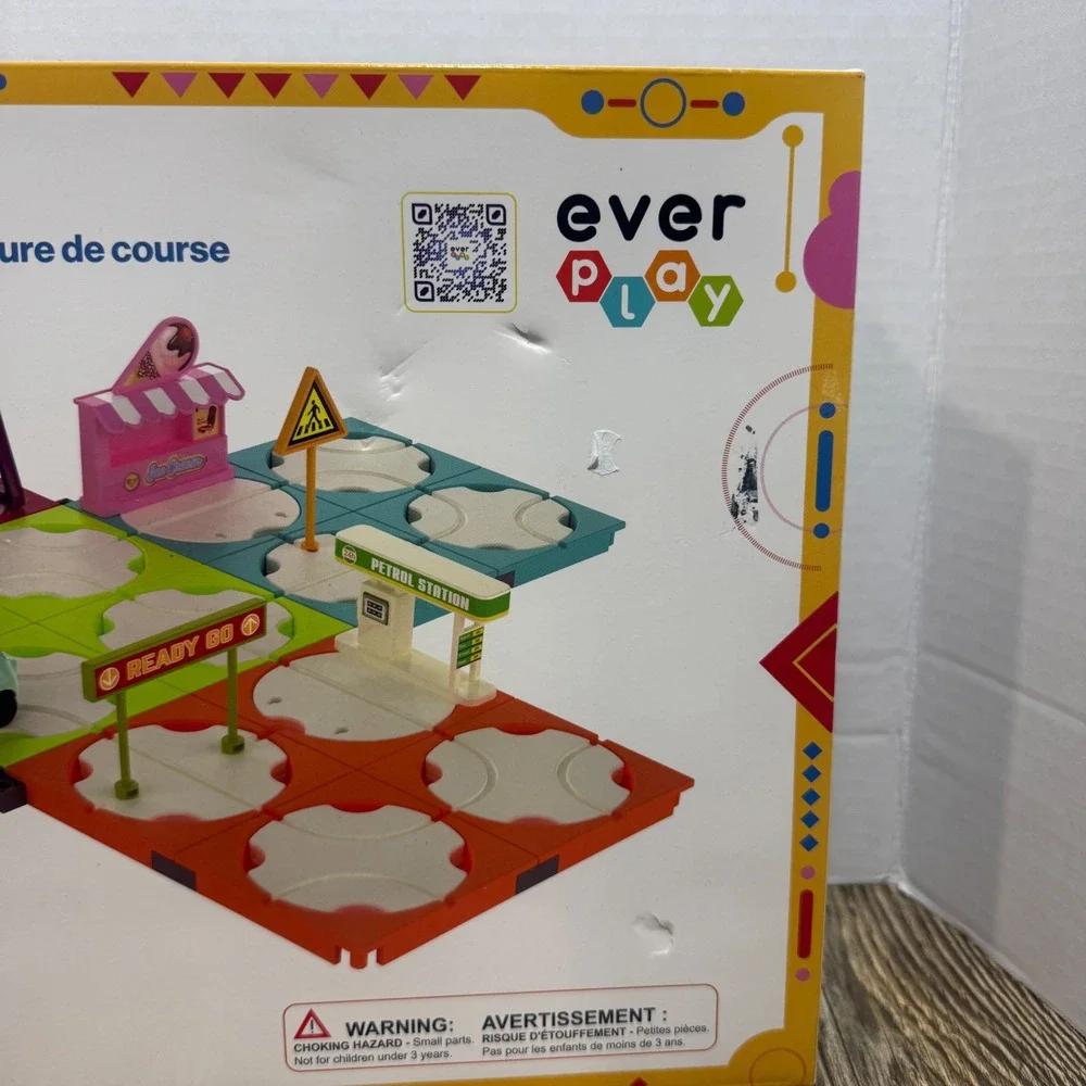 Ever Play Race Car Track Builder Play Set Reversible Rotatable Tracks EPR22